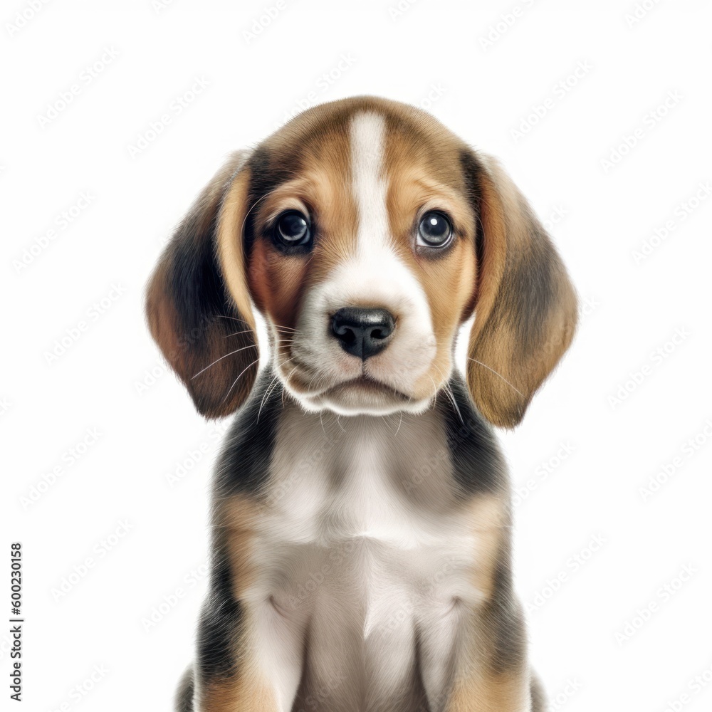 Baby Beagle Breed Puppy Dog Portrait Close Up Generative AI