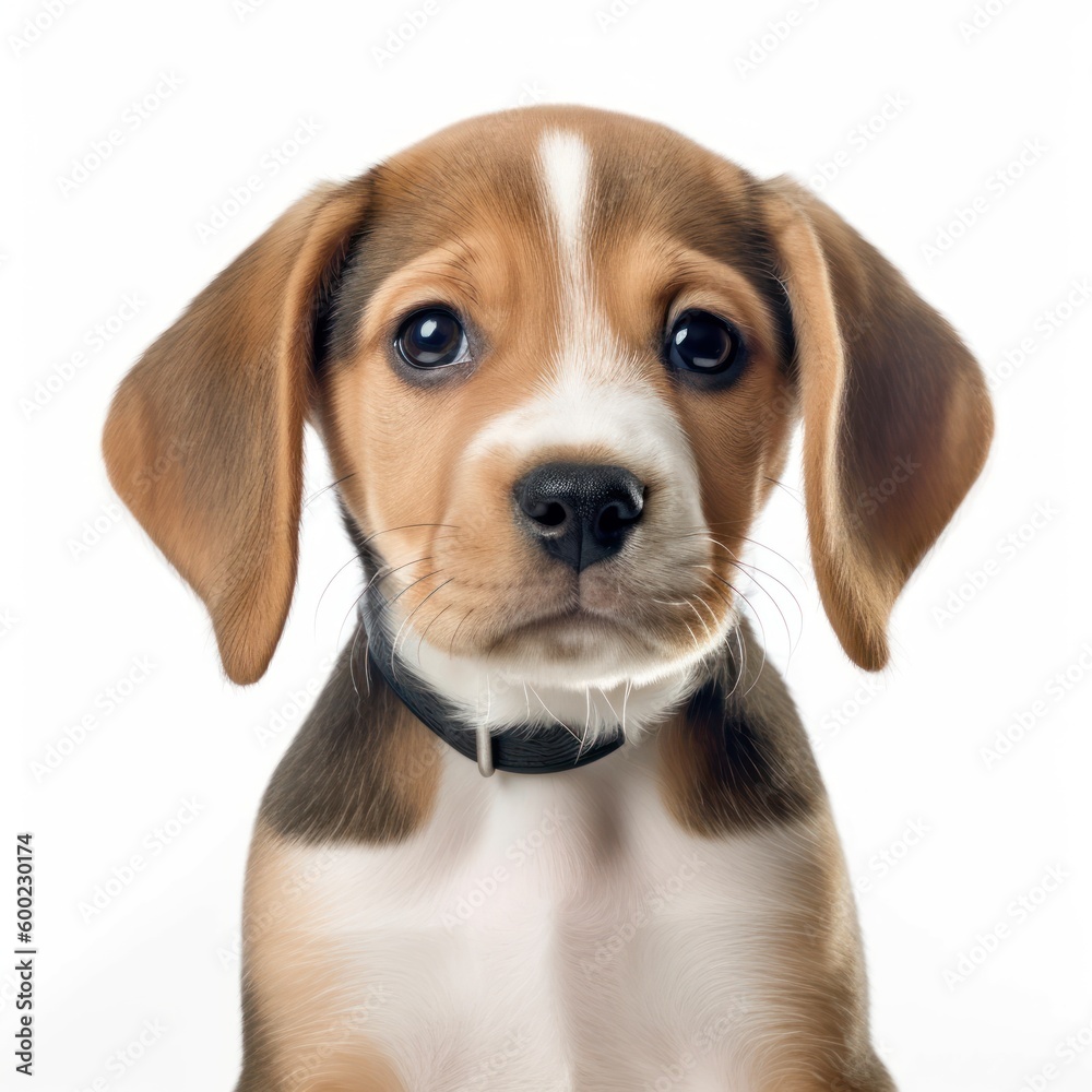 Baby Beagle Breed Puppy Dog Portrait Close Up Generative AI