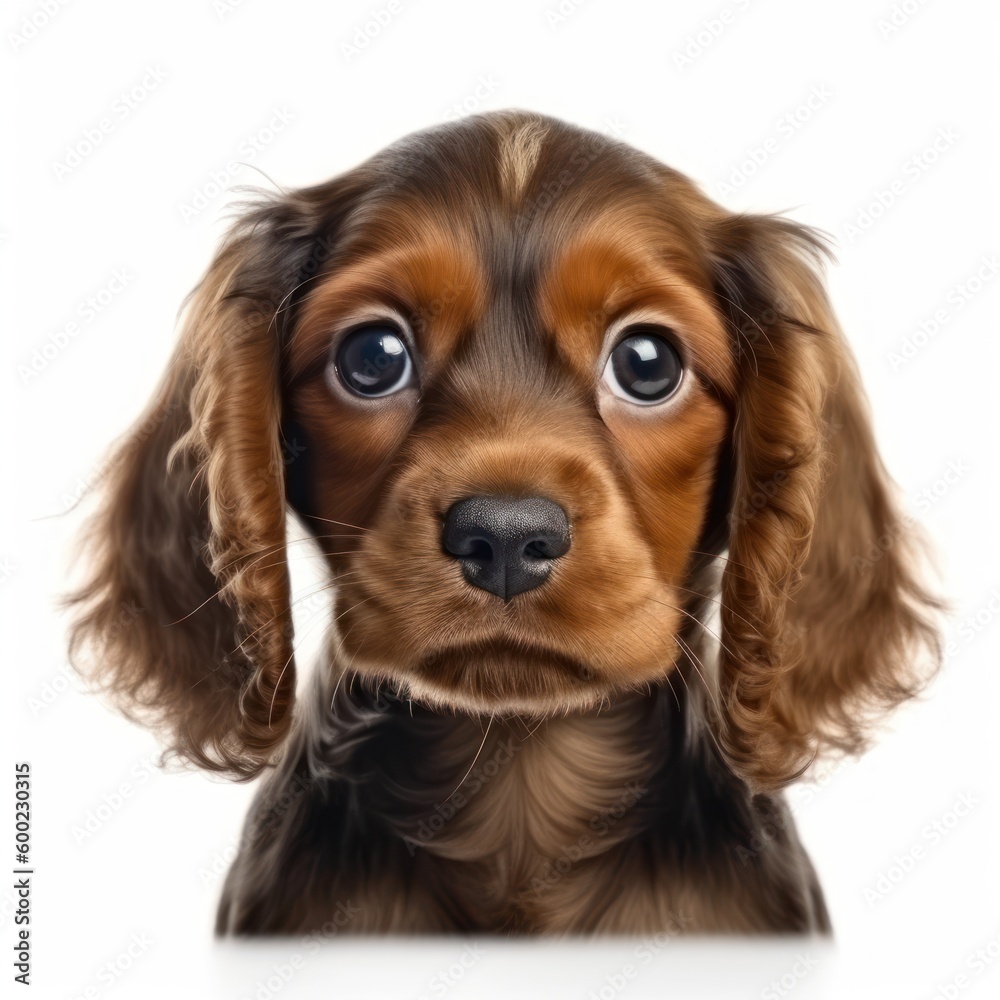 Baby Cocker Spaniel Breed Puppy Dog Portrait Close Up Generative AI