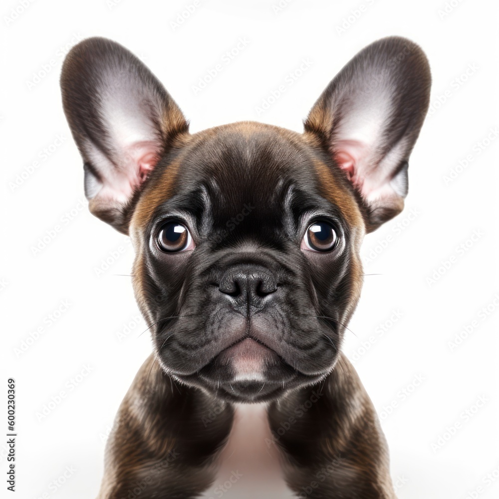 Baby French Bulldog Breed Puppy Dog Portrait Close Up Generative AI