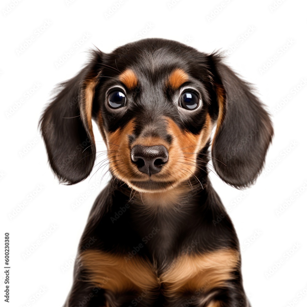 Baby Dachshun Breed Puppy Dog Portrait Close Up Generative AI