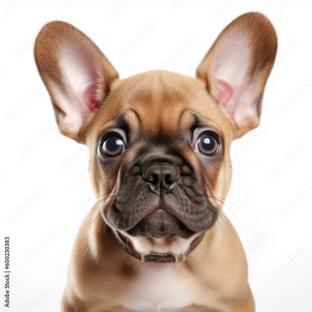 Baby French Bulldog Breed Puppy Dog Portrait Close Up Generative AI