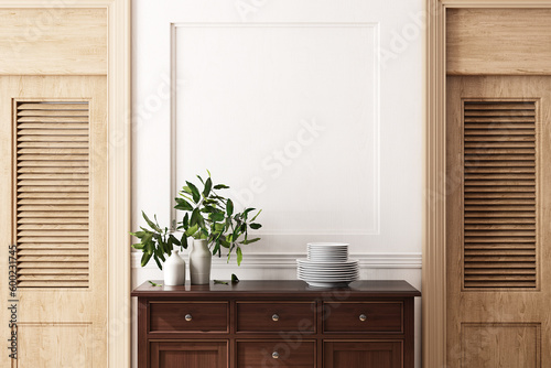 Kitchen frame mockup interior  3d rendering