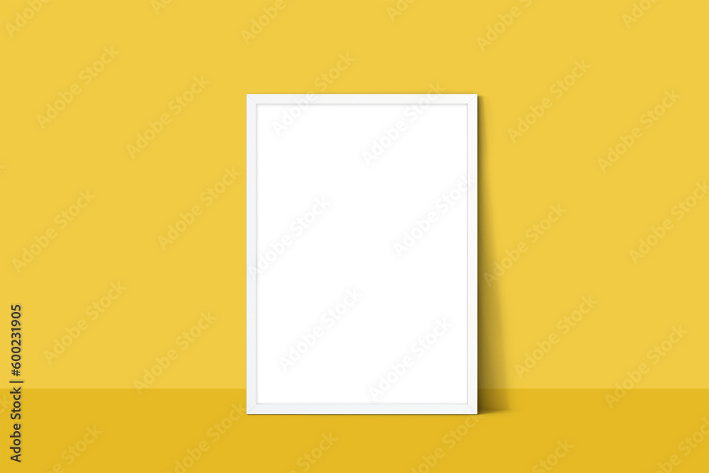 blank frame mockup and yellow background blank frame mockup and yellow background