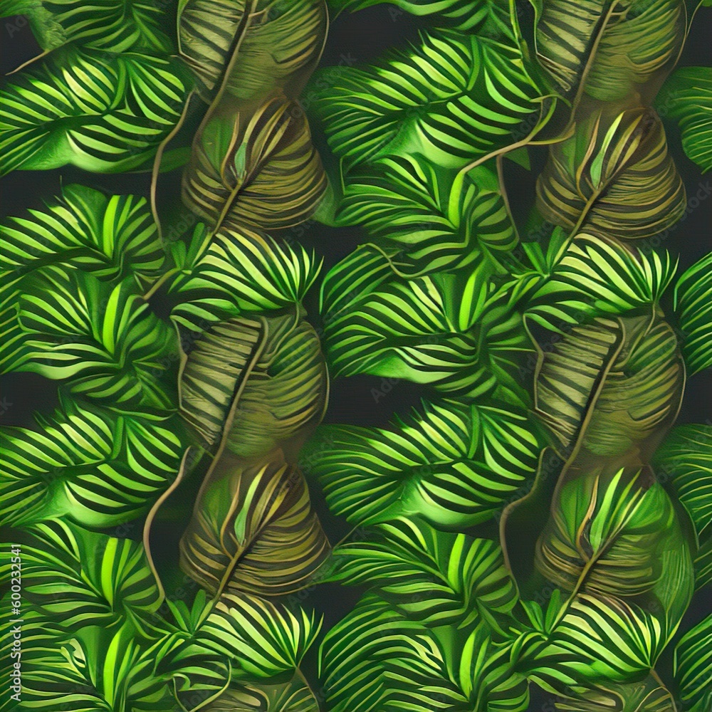 Colorful jungle leaves,tropical flowers,nature,our planet,KI generated