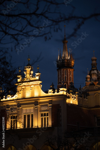 Cracow, the old town in the evening.