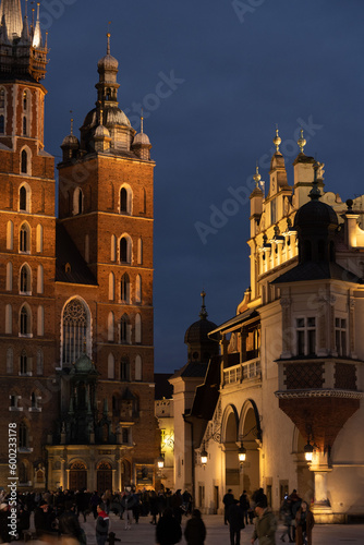 Cracow, the old town in the evening.
