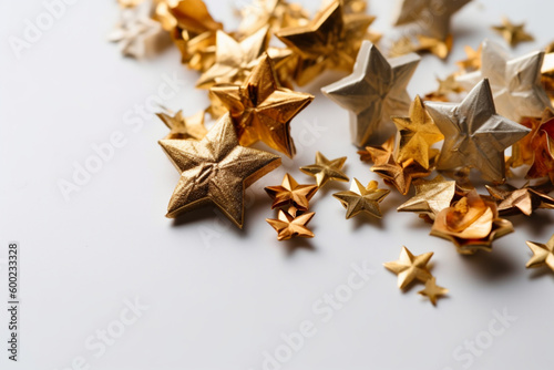 Stars Scattered On A White Background