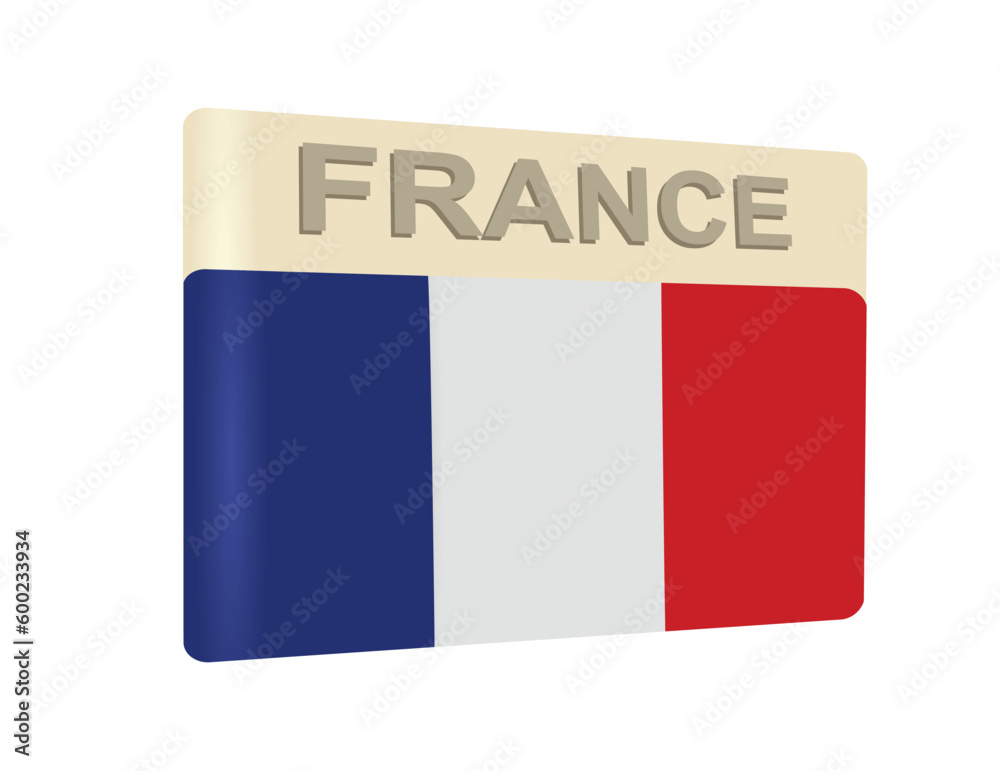France flag badge. vector illustration France flag badge. vector illustration