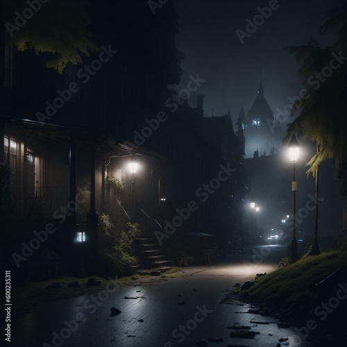 Older city at night - Ai generative
