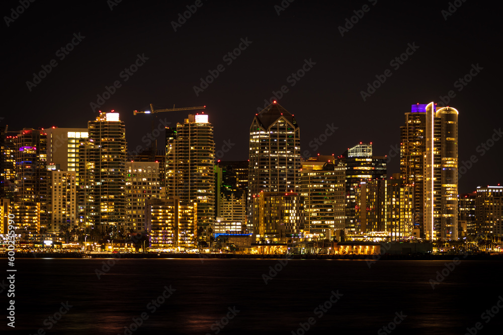 San Diego skyline night