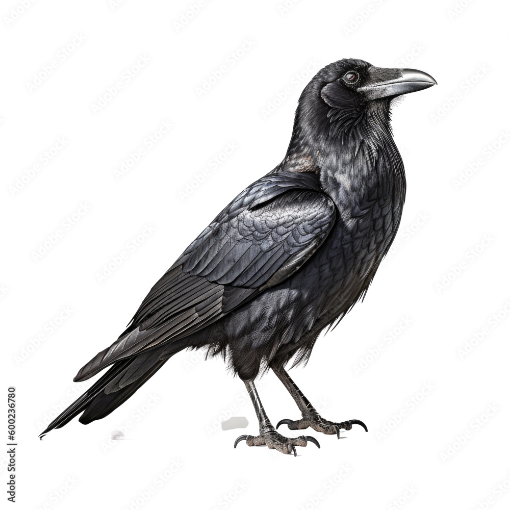 raven isolated on a transparent background, generative ai raven isolated on a transparent background, generative ai