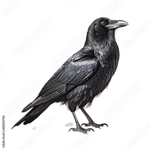 raven isolated on a transparent background, generative ai