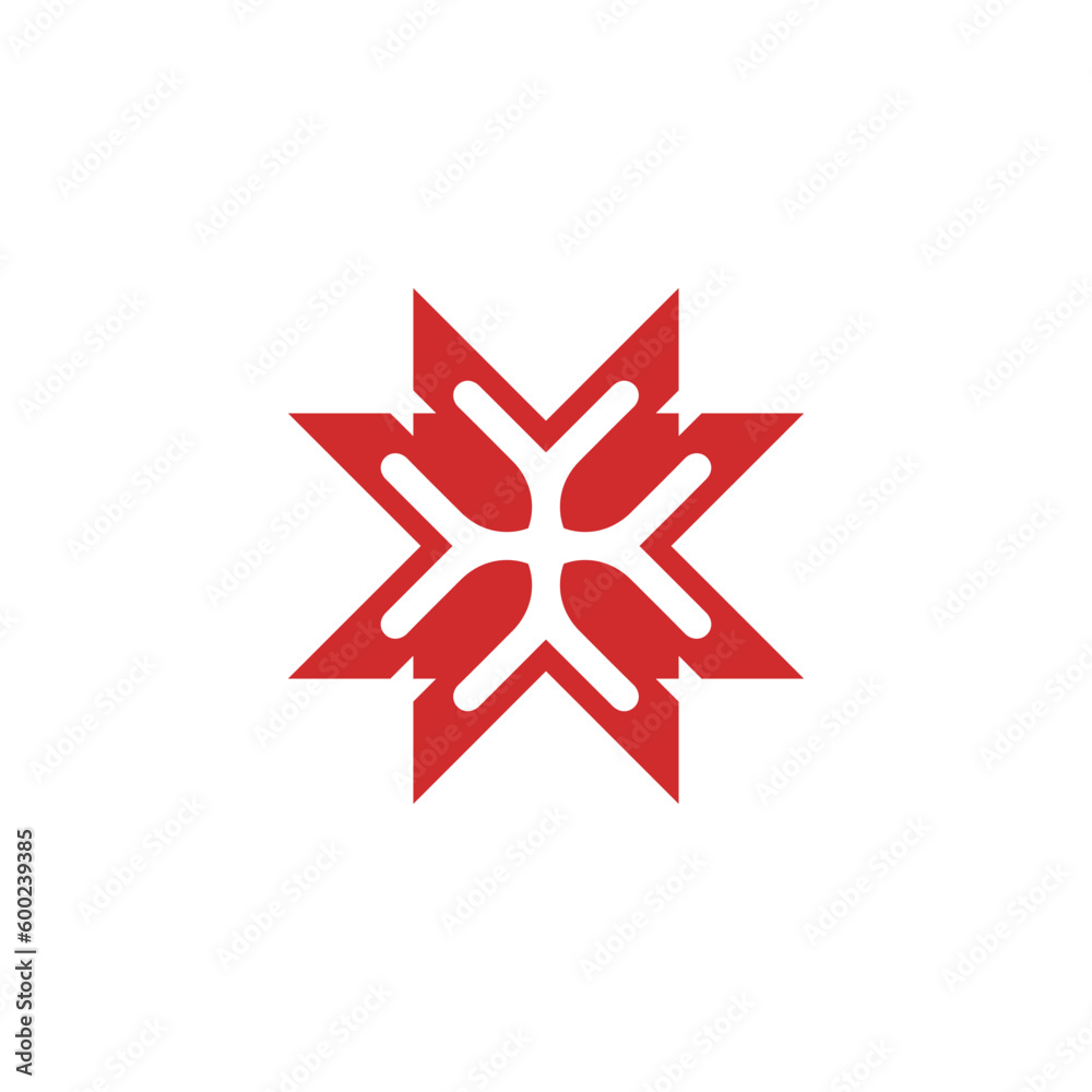 Vector icon simple logo with pointed corners Vector icon simple logo with pointed corners