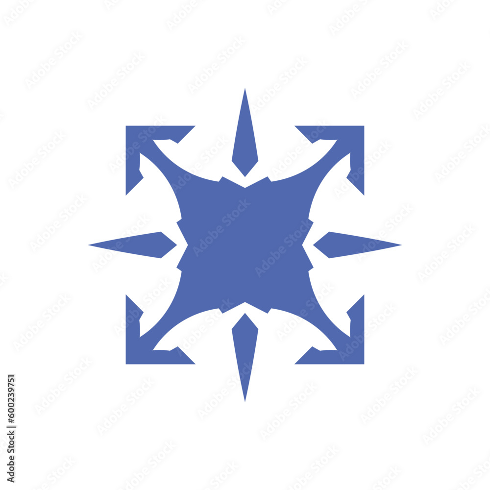 Fototapeta premium Vector icon simple logo with pointed corners