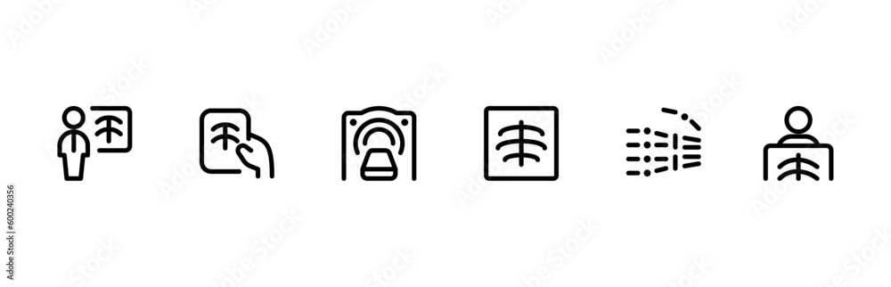 Body scan icon, radiology scan icon vector set design with Editable Stroke. Line, Solid, Flat Line, thin style and Suitable for Web Page, Mobile App, UI, UX design. Body scan icon, radiology scan icon vector set design with Editable Stroke. Line, Solid, Flat Line, thin style and Suitable for Web Page, Mobile App, UI, UX design.