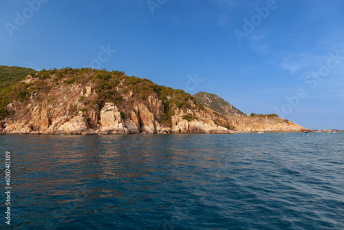 Rocky coastal landscape, South China Sea, Vinh hy, Province of Ninh Thuan, Vietnam, Asia