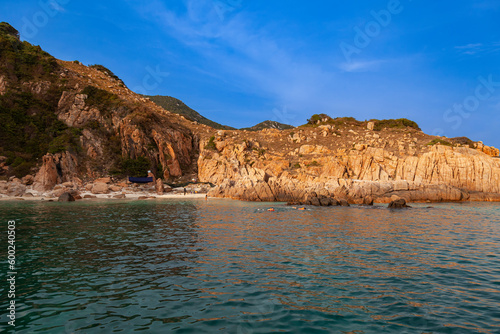 Bay of Mui Ca Heo ,Tourists Swimming and Snorkeling, Vinh Hy, Province of Ninh Thuan, Vietnam, Asia