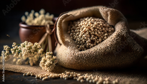 Rural still-life - the peeled groats of buckwheat
