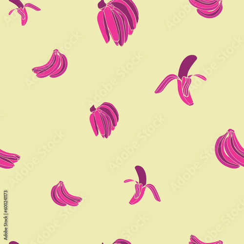 Vector abstract tropic bananas repeating pattern background.