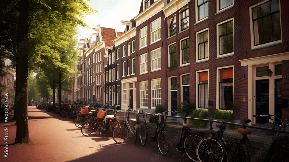 Cycling Through Amsterdam: A Scenic Adventure In A Beautiful Town, generative AI