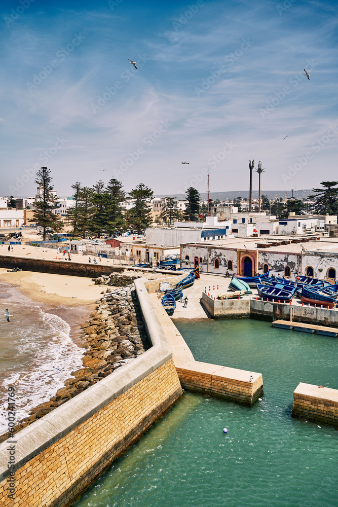 Top view of Essaouira city in morocco