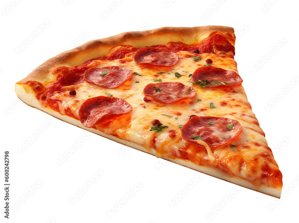 Pizza slice in transparent background. Generative AI. Pizza slice in transparent background. Generative AI.