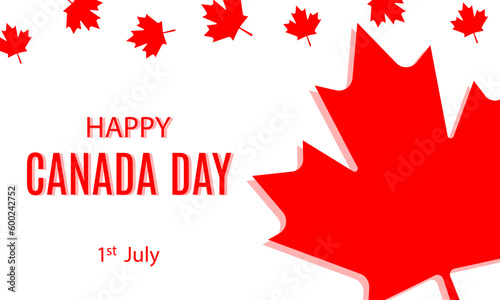 Happy Canada Day background with red maple leaf © Idressart