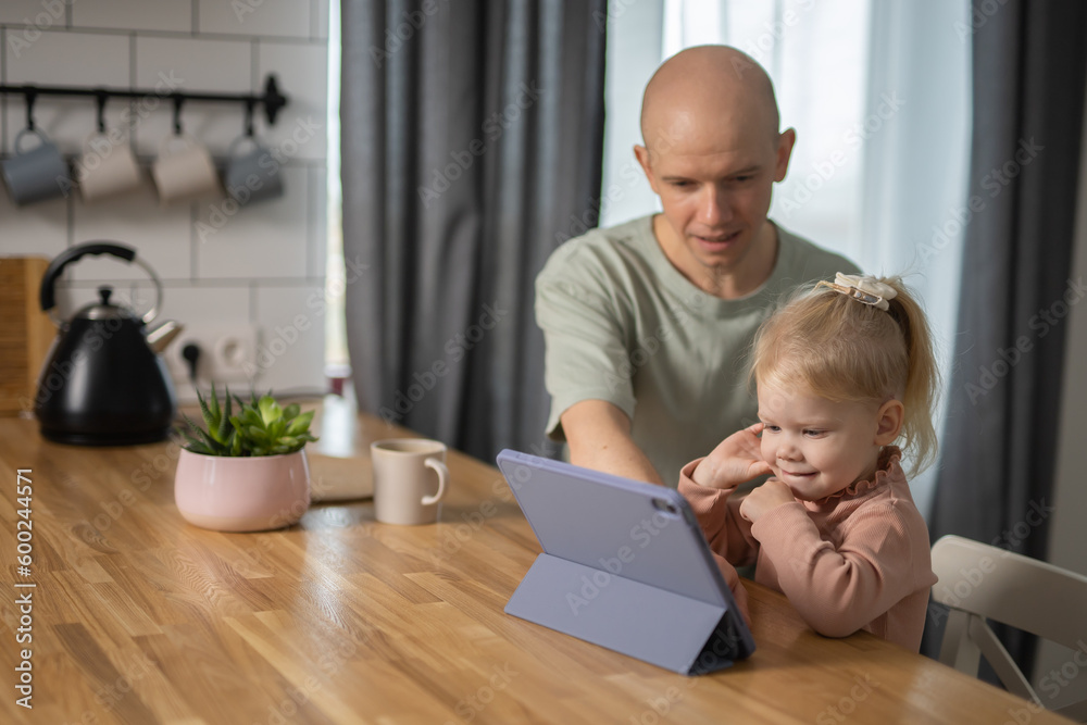 Deaf kid with hearing aid cochlear implant have fun with parents - Hear aid and medicine innovating technology and diversity concept Deaf kid with hearing aid cochlear implant have fun with parents - Hear aid and medicine innovating technology and diversity concept