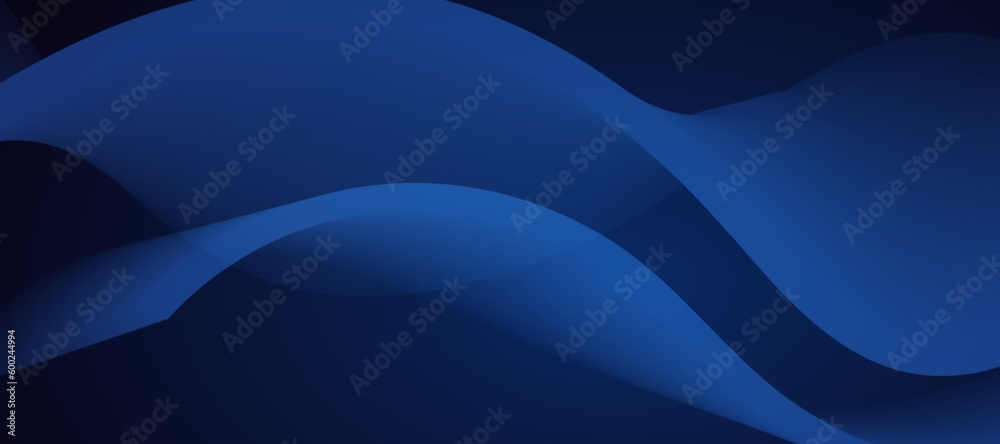 Fototapeta premium Blue abstract background with smooth wavy lines