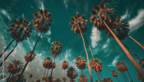 Low angle view of palm trees against sky © Oleksandr