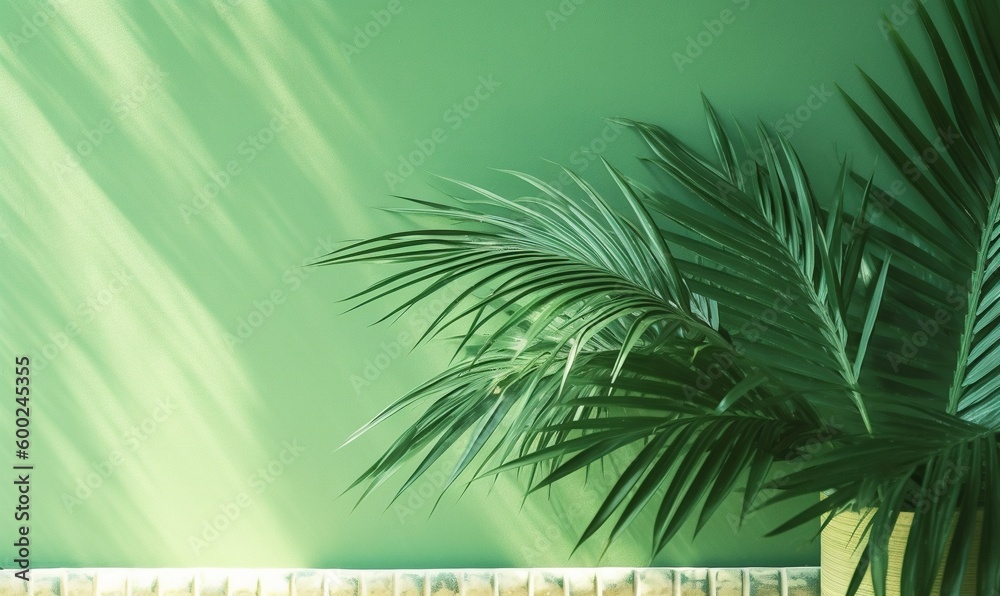 Obraz premium Green leaves background, generative ai
