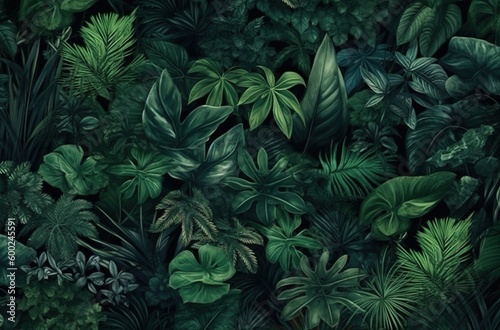 Green leaves background  generative ai