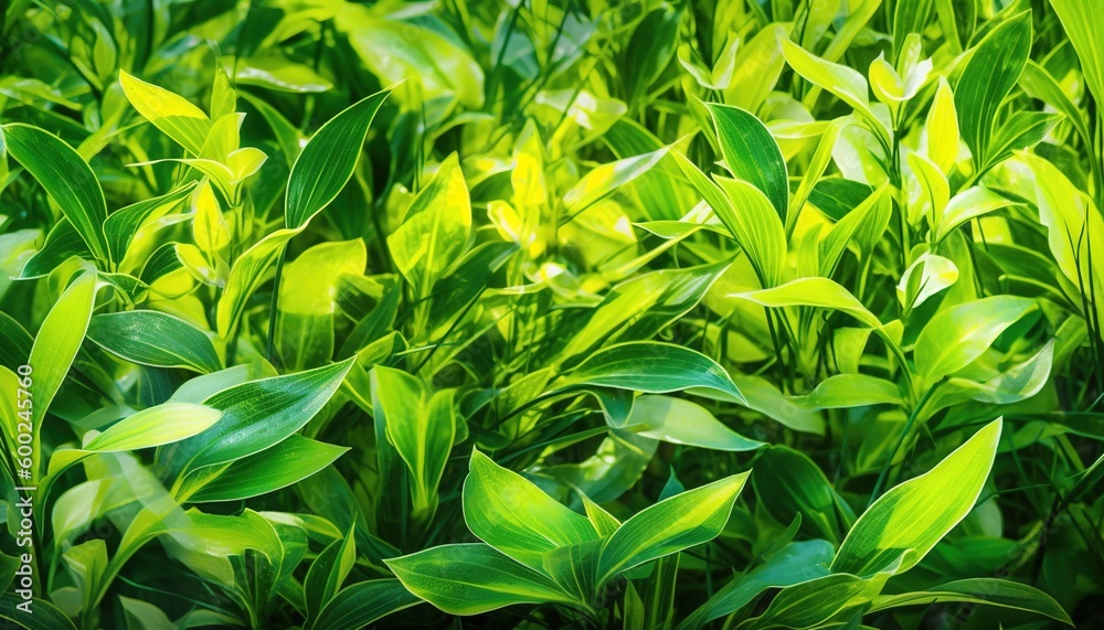 Fototapeta premium Green leaves background, generative ai