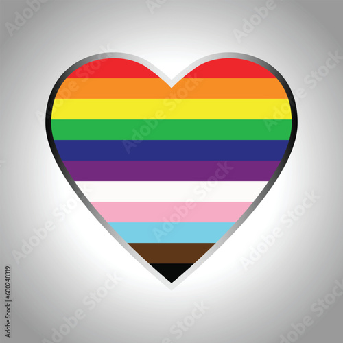 Free Download Colorful symbol of the pride of tolerant people. Vector image of a heart shaped rainbow flag. - GFXLoad