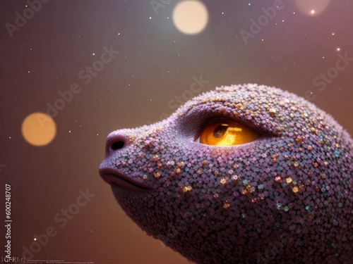 A fantasy head of an creature created with generative ai