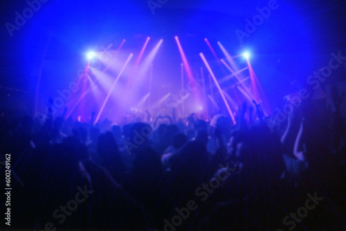 Blurred disco club laser lights