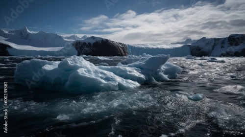 A majestiglacier and the ice cold sea AI generated
