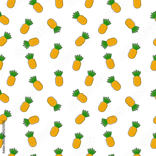 Pineapple fruit seamless pattern
