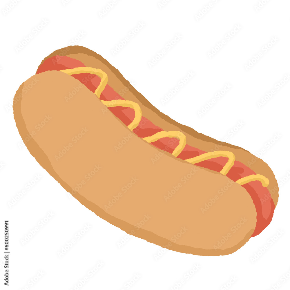Hot dog sandwich with mustard Hot dog sandwich with mustard