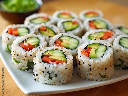 healthy sushi rolls, generative ai