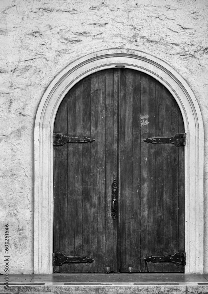 Old Wooden Doors on a European Style Cathedral. Old Wooden Doors on a European Style Cathedral.