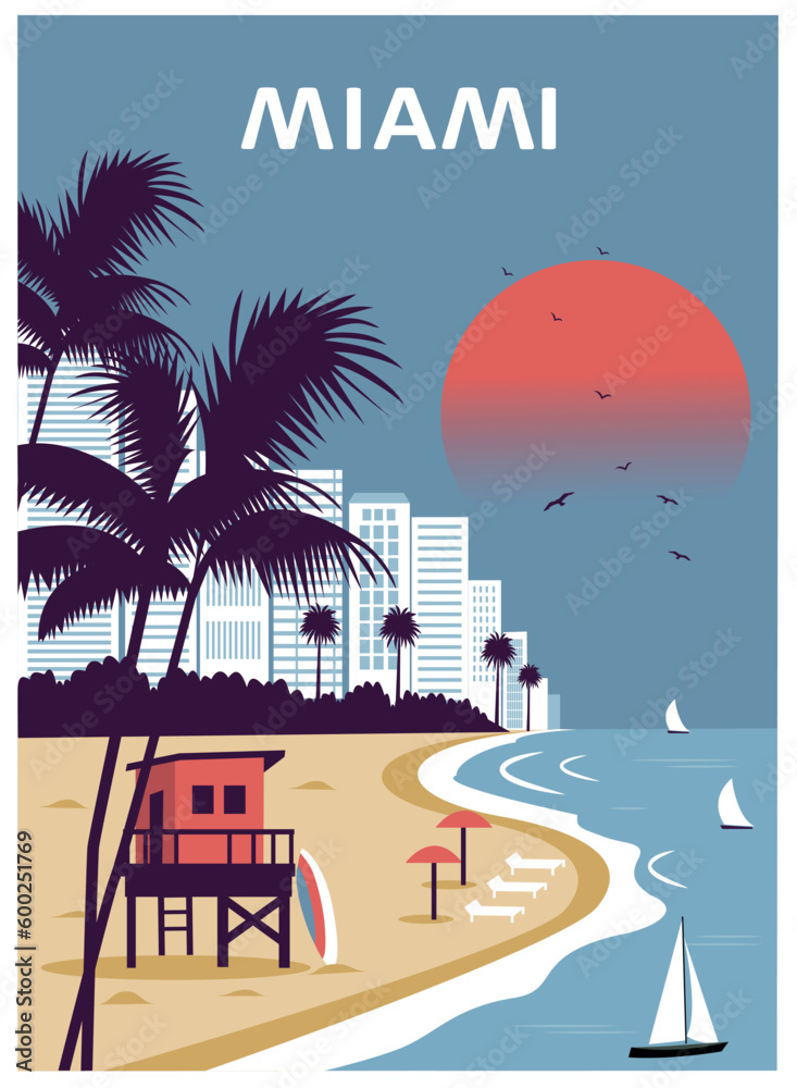 Fototapeta premium Miami city Florida travel background