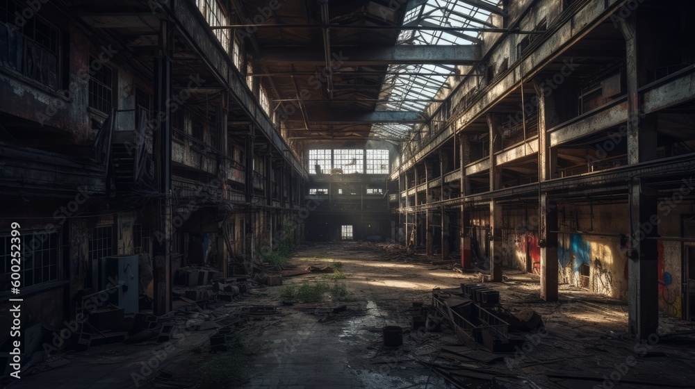 Abandoned industrial facility AI generated Abandoned industrial facility AI generated