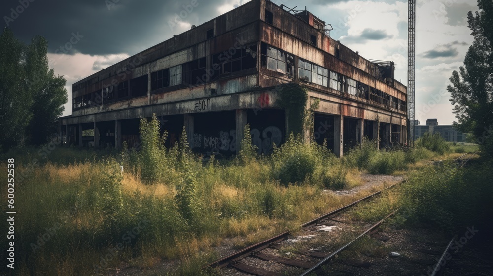 Abandoned industrial facility AI generated