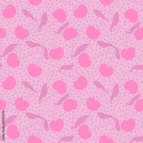 Cartoon summer fruit seamless cherry pattern for wrapping paper and fabrics and linens and kids clothes print