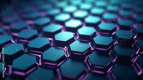 hexagonal Abstract High Tech Background ai generative