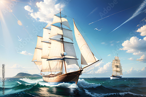 Sailing ship illustration