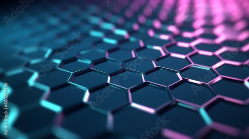 hexagonal Abstract High Tech Background ai generative