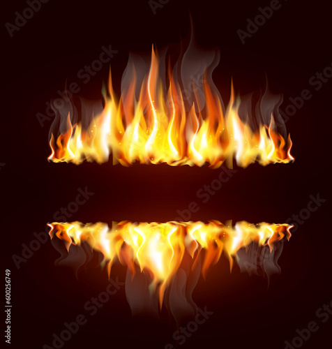 background with a burning flame and place for text